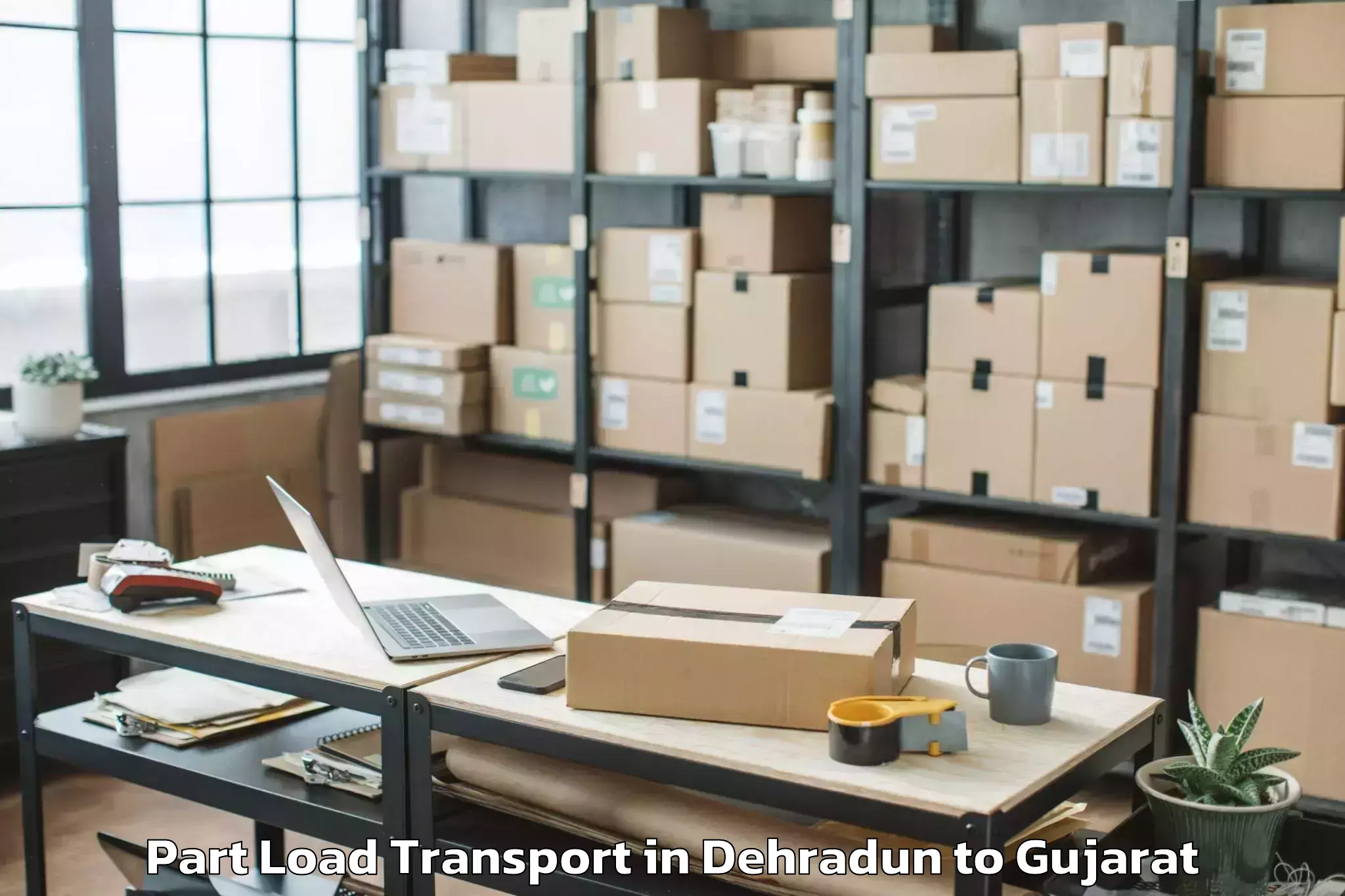 Reliable Dehradun to Gls University Ahmedabad Part Load Transport